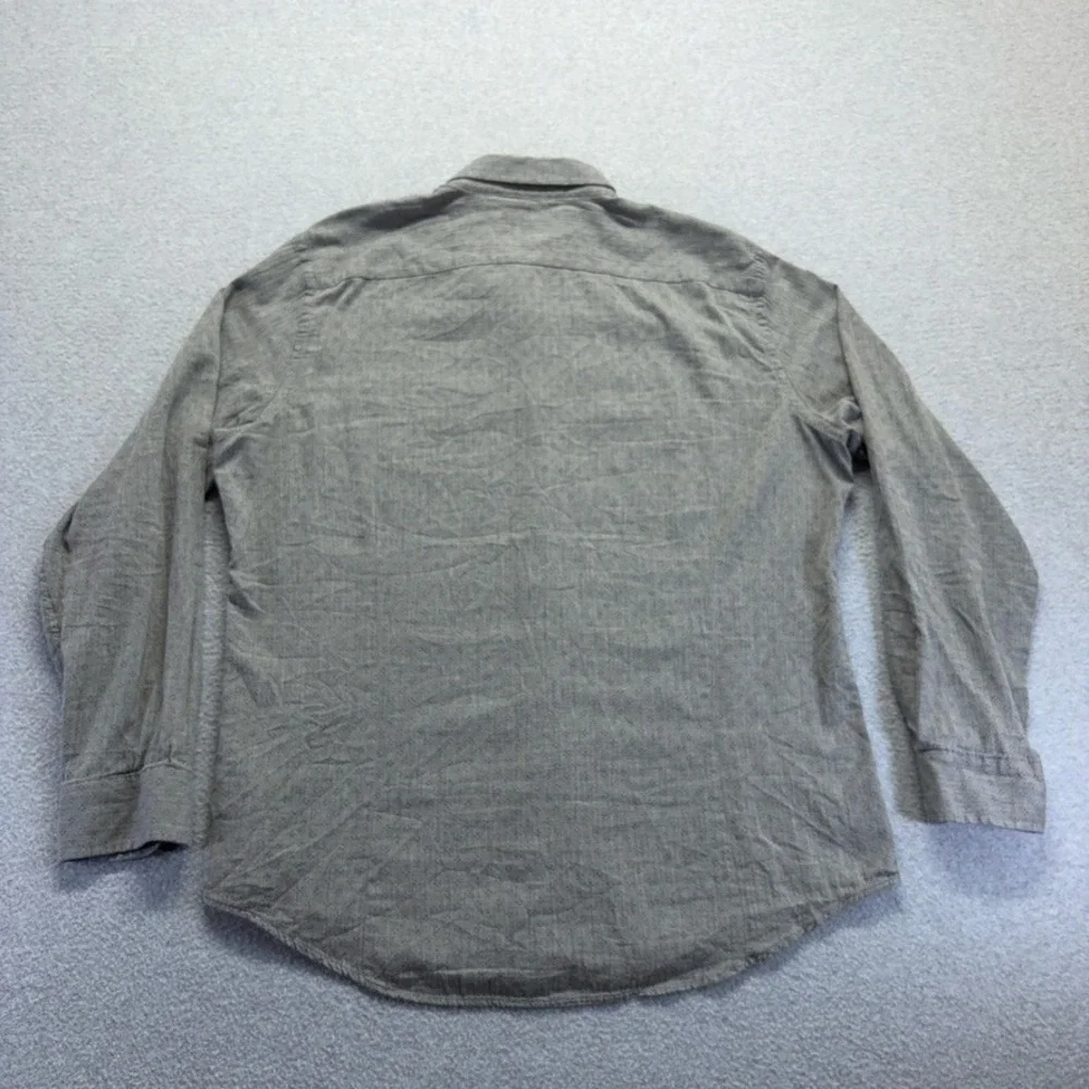 Banana Republic Shirt Mens XL Gray Button Down‎ Soft Wash Slim Fit Preppy